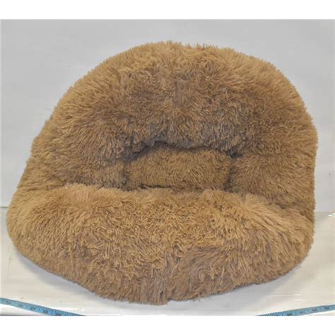 LARGE ROUND DONUT STYLE DOG BED WITH SHAGGY FAUX