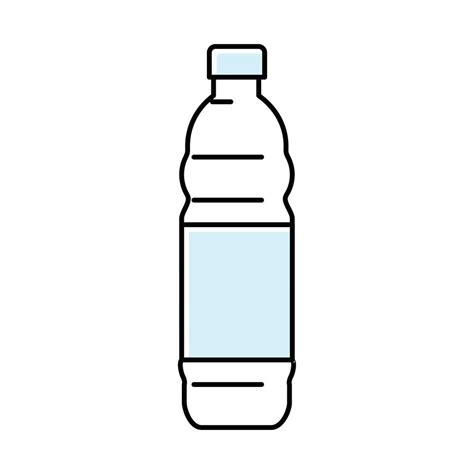 Empty Water Plastic Bottle Color Icon Vector Illustration