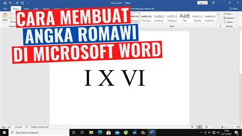 Cara Membuat Angka 1 Romawi Di Word PELAJARAN