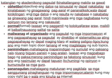 Katangian Ng Akademikong Pagsulat Brainly Ph