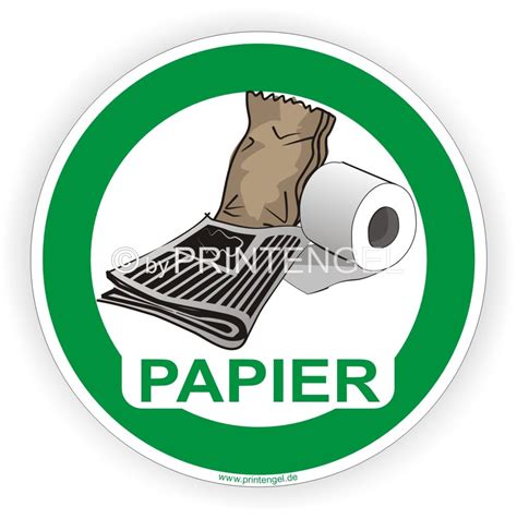 Aufkleber Mülltrennung für Papier PrintEngel