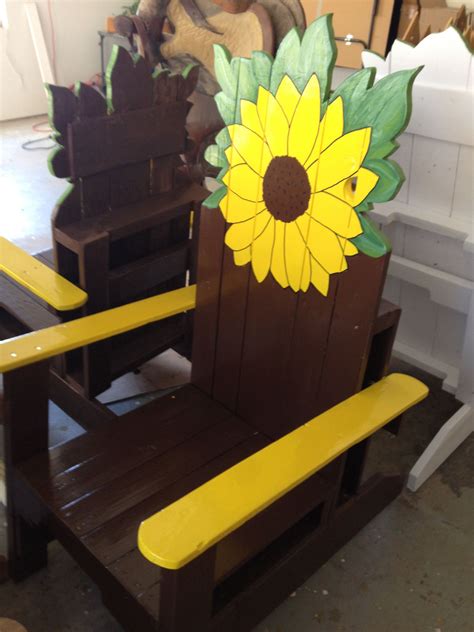 sunflower painted chair  vibrant outdoor decor