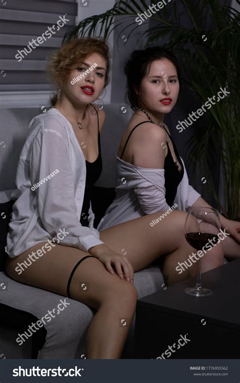 Two Attractive Sexy Girls Blonde Brunette Stock Photo 1776955562 Shutterstock