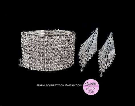 Clear Crystal Jewelry Set Bikini Competition Wedding Pageants Etsy