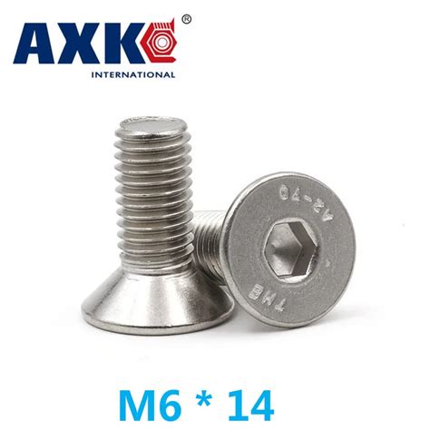 Axk 30pcs 304 Stainless Steel Countersunk Head Flat Hexagonal Screw