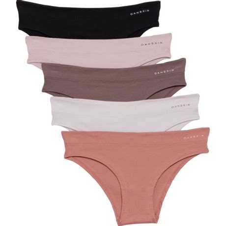 Danskin Ribbed Panties 5 Pack Organic Cotton Bikini Briefs Save 68