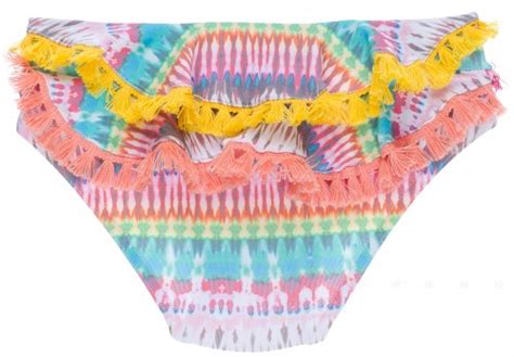 Maricruz Moda Infantil Girls Aqua Green Tie Dye Print Bikini Bottoms Ruffles Missbaby