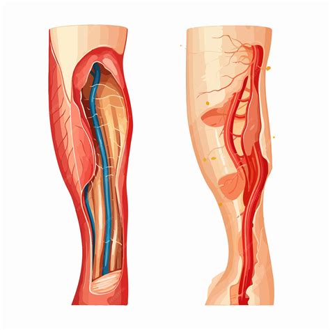 Healthy vs Ruptured Tendon Comparison in Medical Illustration | Premium