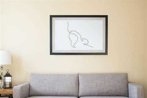 Digital Print Cat Line Drawing Cat Stretching Pose Line Art Etsy Uk