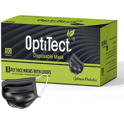 Optitect Black White Face Mask 50 Pcs بالجملة Tradeling