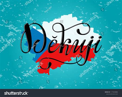 Dekuji Lettering Translate Czech Thank You Stock Vector Royalty Free