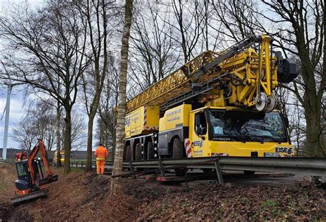 A27-Sperrung: 60-Tonnen-Kran ist geborgen und die Ausweichstrecke ...