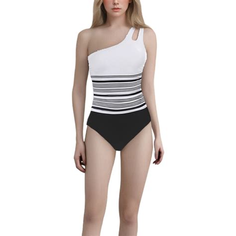 Icvfdpl Women S Bikini Fashion Suspender One Shoulder Solid Color Swimsuit Fashion Beachwear