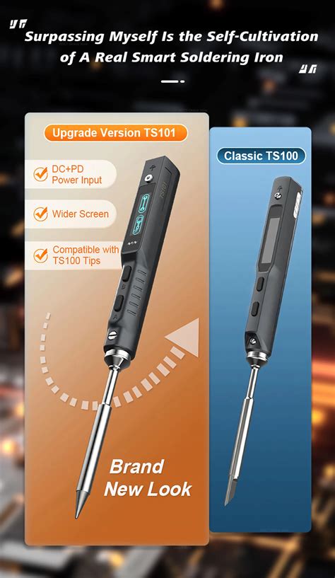 Паяльник TS101 с регулировкой температуры, цифровая паяльная станция ...