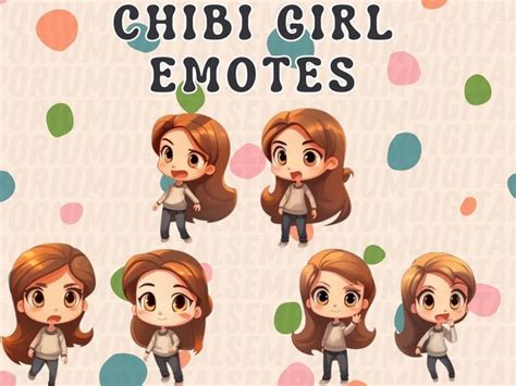 X Chibi Girl Emotes Brown Hair Emotes Cute Girl Emotes Shocked Girl Emote Brunette Emote