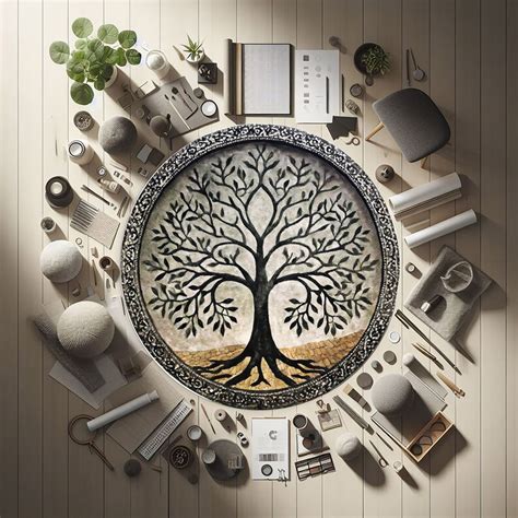 Tree of Life Large Round Rug, Nature Mandala Rug, Ancient Spiritual ...