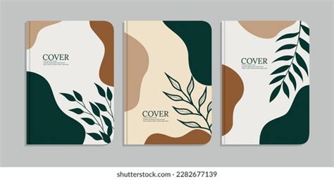 Set Green Color Book Cover Designs Stock Vector Royalty Free