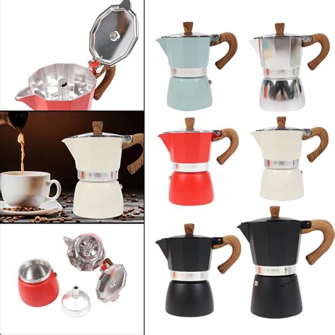 Stovetop cafetera de aluminio con mango para Espresso, cafetera