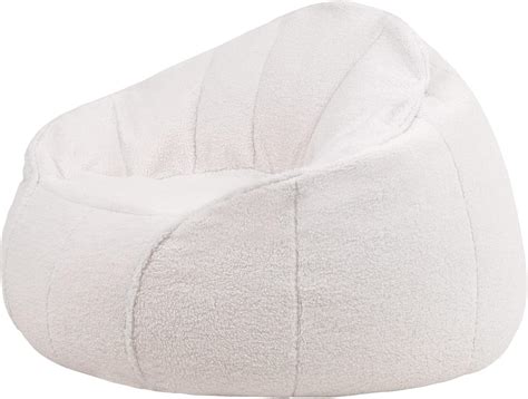 icon riviera sherpa bean bag chair natural large adult bean bag