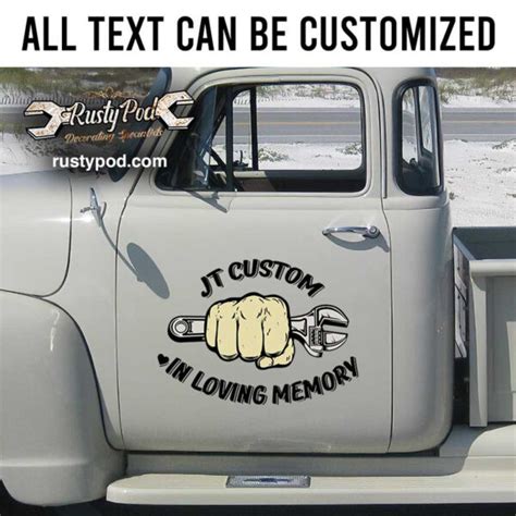 Personalized Wrench Garage Lettering Hot Rod Decal Rat Rod Door Art Sticker 12341 Rustypod Store