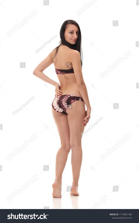 Girl Bikini Posing Against White Background Stock Photo Shutterstock