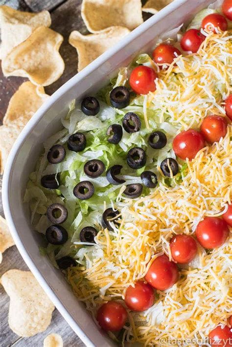 Patriotic Easy Layered Taco Dip Tastes Of Lizzy Ts