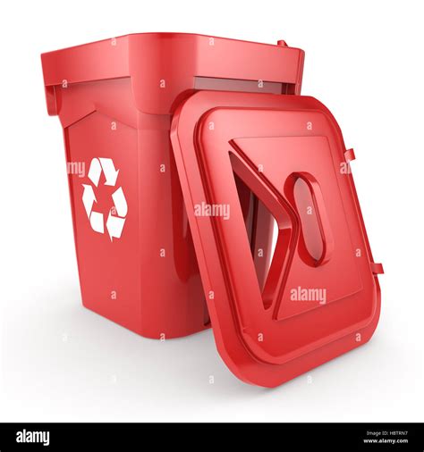 Red Recycling Bin Stock Photo Alamy