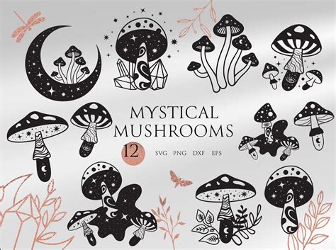 Mystical Mushroom Svg Bundle Magic Mushrooms Png Eps Etsy