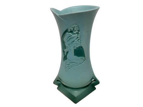 Lot Roseville Pottery Blue Nude Vase