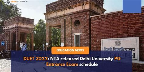 Duet 2022 Nta Released Delhi University Pg Entrance Exam Schedule