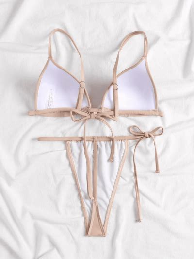 Bañador bikini tanga con cordón push up