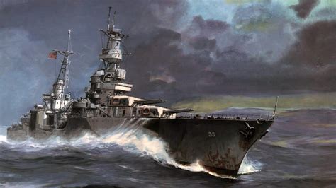 USS Portland (CA-33) Warship HD Wallpaper – US Navy Cruiser in Action