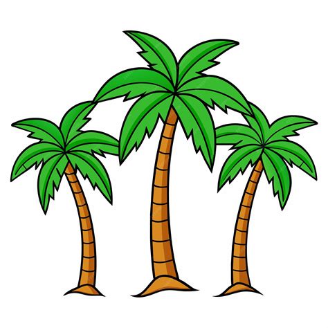 Un dibujo de palmeras con un dibujo de ellos que dice palmeras | Vector