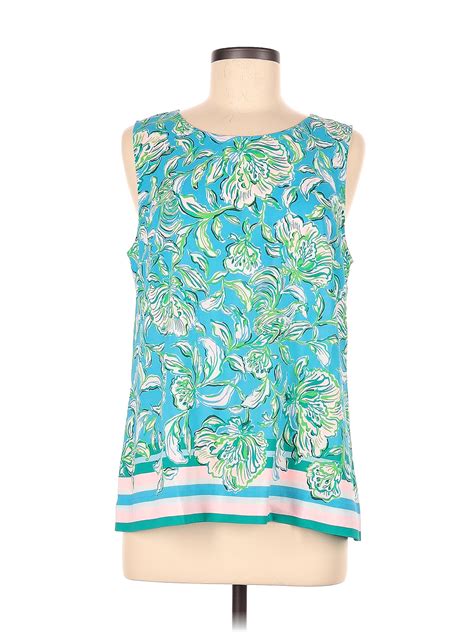 Lilly Pulitzer Teal Sleeveless Blouse Size M 62 Off Thredup