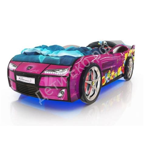 Кровать-машинка Romack Kiddy сиреневая купить в Екатеринбурге по низкой ...