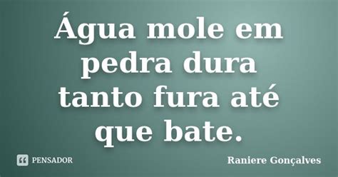 Agua Mole Em Pedra Dura Tanto Bate Ate Que Fura