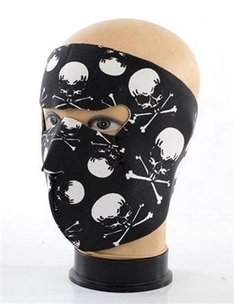 Skull Crossbone White Neoprene Face Mask