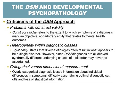 PPT Developmental Psychopathology And The Diagnostic And Statistical