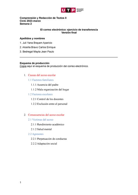 Textos II Semana 2 tarea 1 Comprensión y Redacción de Textos II