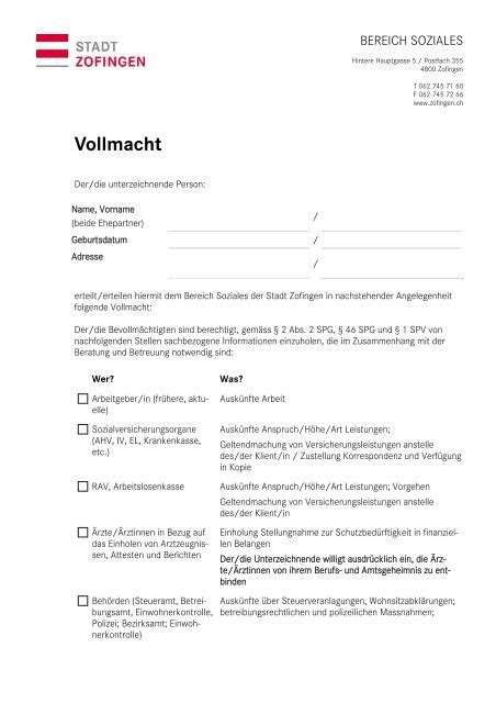 Aok Vollmacht Formulare Aok Formulare Vollmacht Vollmachten Und