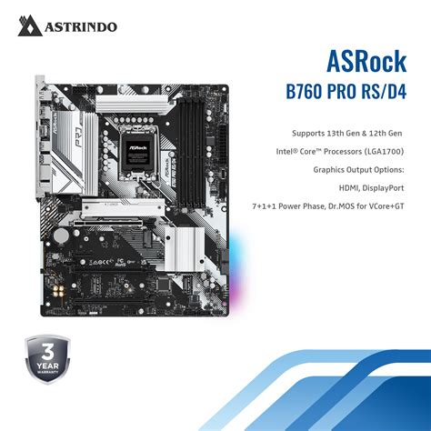 ASROCK B760 PRO RS/D4 - Astrindostore.com