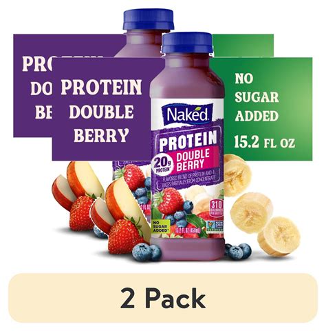 2 Pack Naked Juice Protein Double Berry Fruit Flavored Juice Smoothie Blend 15 2 Fl Oz