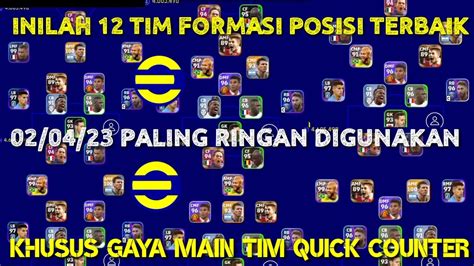 INILAH 12 TIM FORMASI POSISI TERBAIK PALING RINGAN DI EFOOTBALL 2023