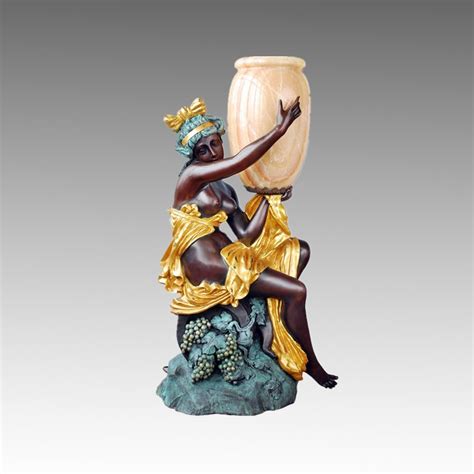 Large Bronze Garden Sculpture Nude Woman Lamp Brass Statue Tpls Home Decoration And Bronze