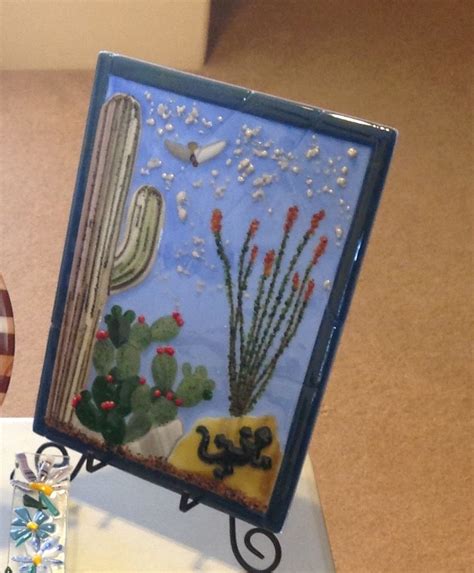 Sonoran Desert Landscape Fused Glass Km Glass Creations