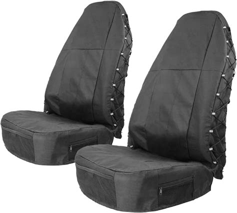 Tirol Waterproof Front Seat Covers High Back Front Seat Cover Universal Black Seat Protectors