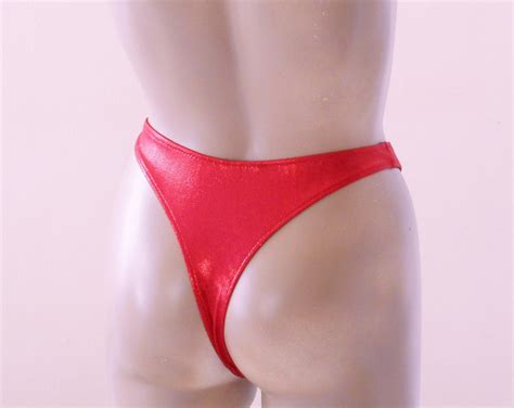 S S High Leg Thong Bikini Bottom En Rojo Azul Y P Rpura Etsy Espa A