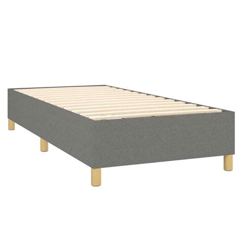 Sommier Lattes De Lit Avec Matelas Gris Fonc 90x200 Cm Tissu EBay