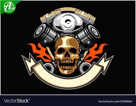 Skull motor logo Royalty Free Vector Image - VectorStock