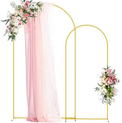 Wokceer Wedding Arch Backdrop Stand Ft Ft Gold Metal Arch Stand